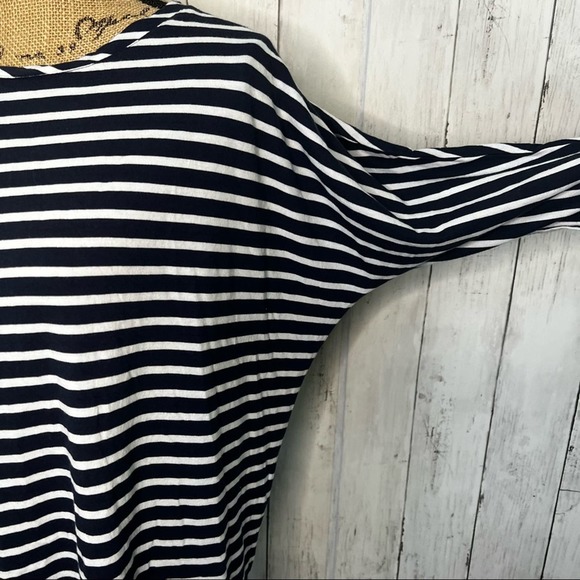 Boden Navy and White Striped 3/4 Sleeve Top Sz 10 - Picture 4 of 8